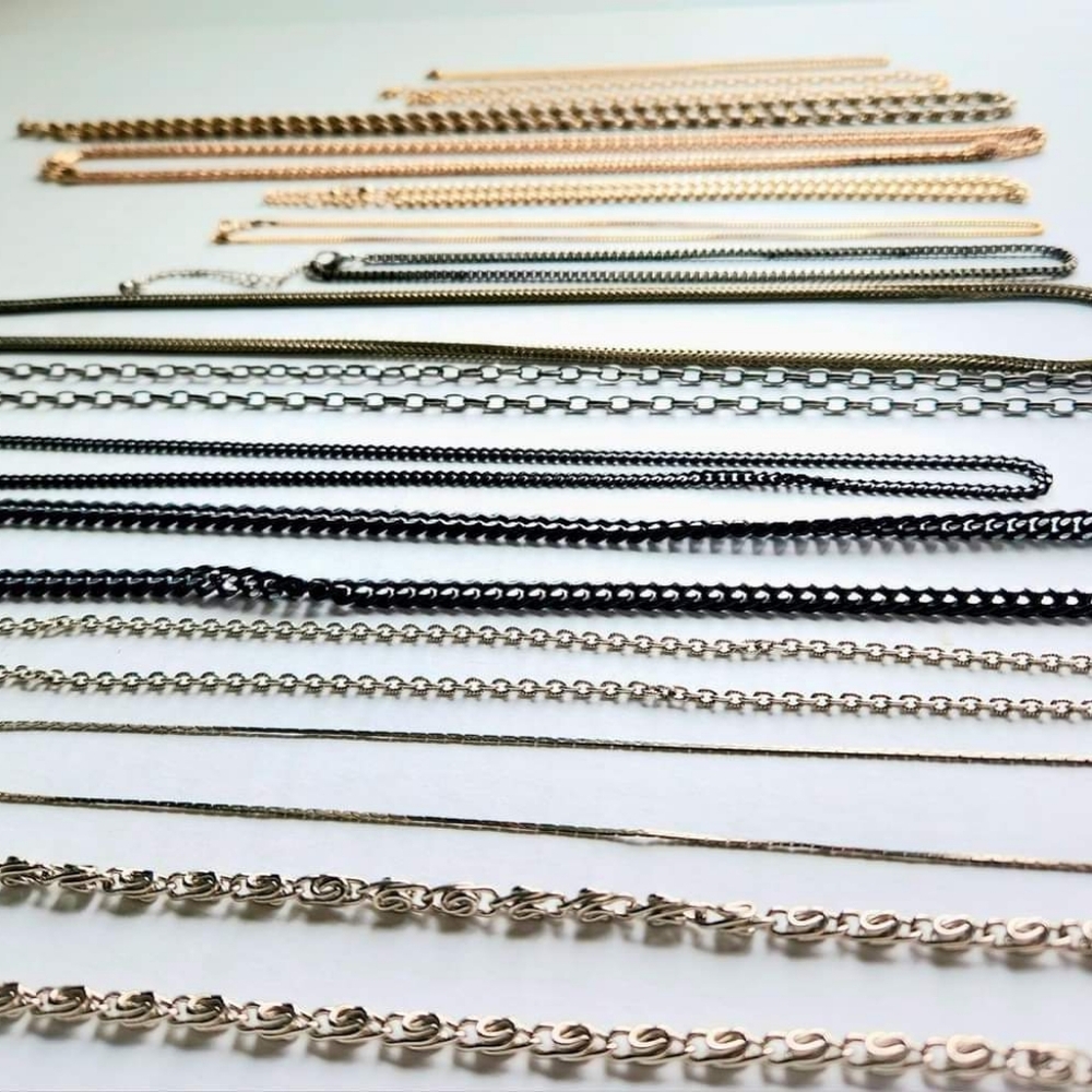 Costume Jewelry Necklace Chain Lot (15 pc) SOME VTG